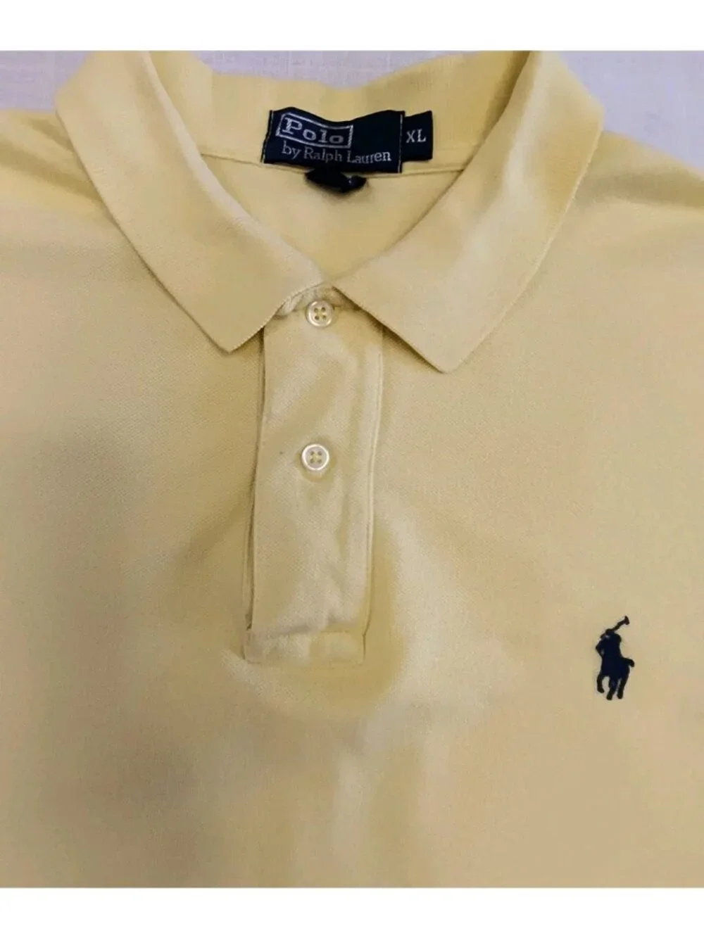 Polo Ralph Lauren Men XL Polo Golf Yellow Short Sleeve Preppy Logo
